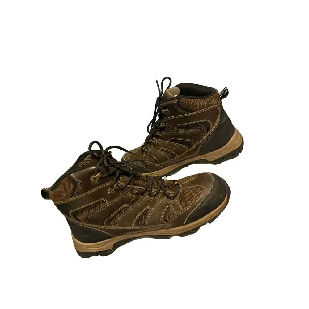 Eddie Bauer Men Brown Leather Lace Up Outdoors Boots Hiking Fishing Work Camping